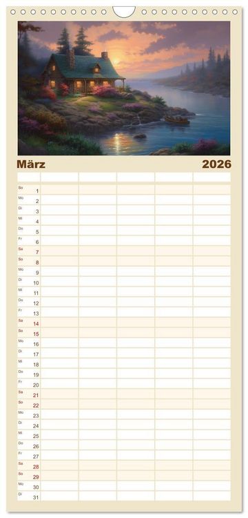 Produktbild: Familienplaner 2026 - Ein Haus in den Bergen mit 5 Spalten (Wandkalender, 21 x 45 cm) CALVENDO