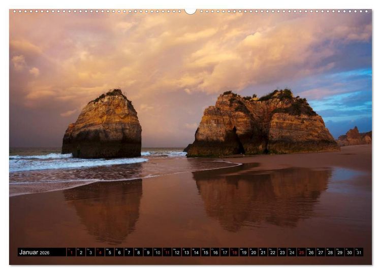 Produktbild: Str&auml;nde, Felsen und Meer - ALGARVE 2026 (hochwertiger Premium Wandkalender 2026 DIN A2 quer), Kunstdruck in Hochglanz