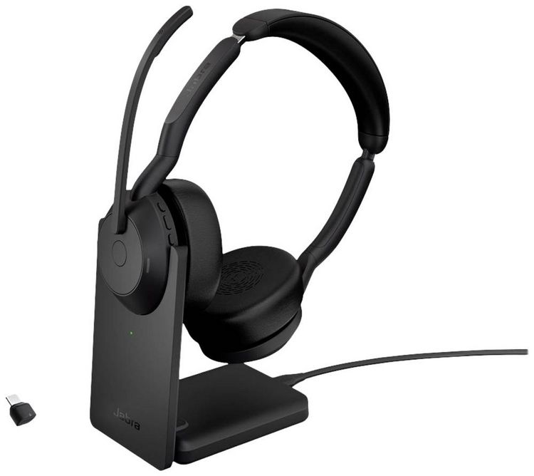 Produktbild: Jabra Evolve2 55 UC Stereo On Ear Headset Bluetooth&reg; Stereo Schwarz Noise Cancelling Mikrofon-Stummschaltung, Lautst&auml;rkeregelung Computer