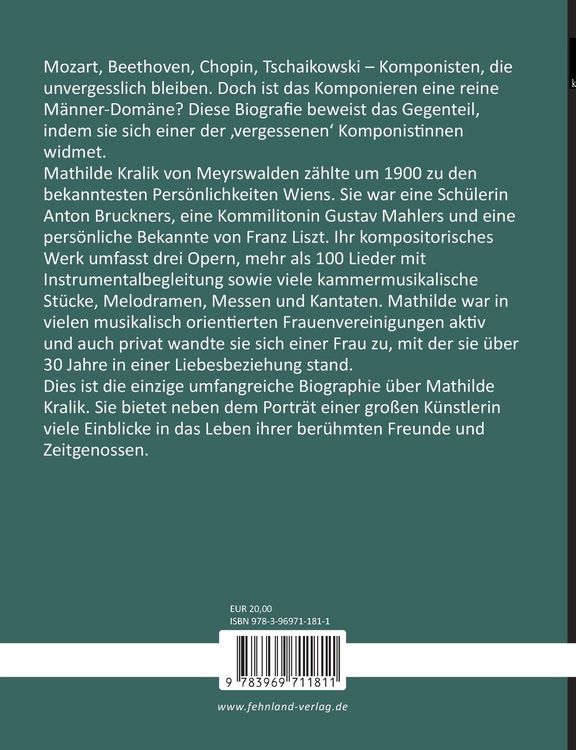 Produktbild: Ein Kuss von Franz Liszt. Mathilde Kralik von Meyrswalden
