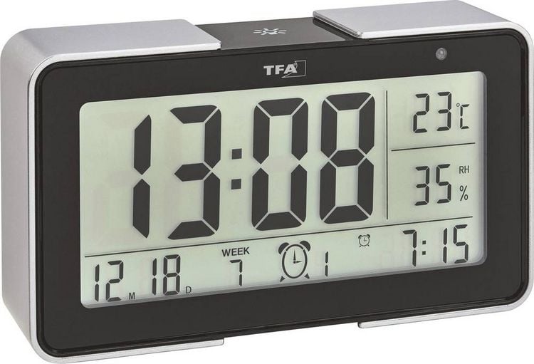 Produktbild: TFA Dostmann 60.2540.01 Funk Wecker Schwarz, Silber Alarmzeiten 3