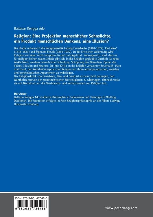 Produktbild: Religion: Eine Projektion menschlicher Sehns&uuml;chte, ein Produkt menschlichen Denkens, eine Illusion?