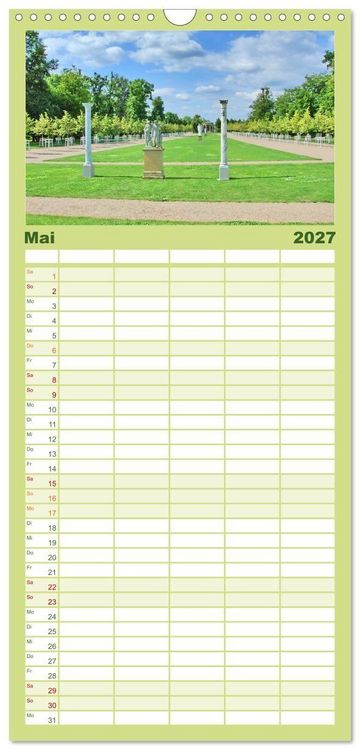 Produktbild: Familienplaner 2027 - Schlossgarten Neustrelitz mit 5 Spalten (Wandkalender, 21 x 45 cm) CALVENDO