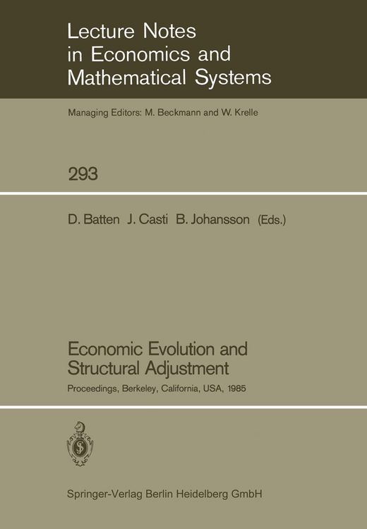 Produktbild: Economic Evolution and Structural Adjustment