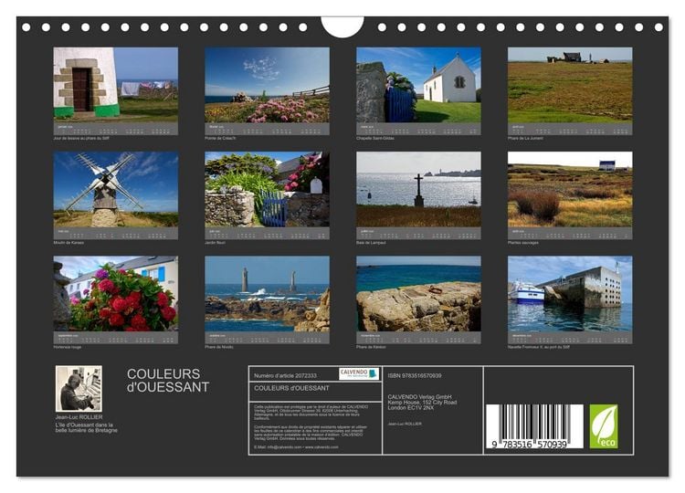 Produktbild: COULEURS d'OUESSANT (Calendrier mural 2026 DIN A4 vertical), CALVENDO calendrier mensuel