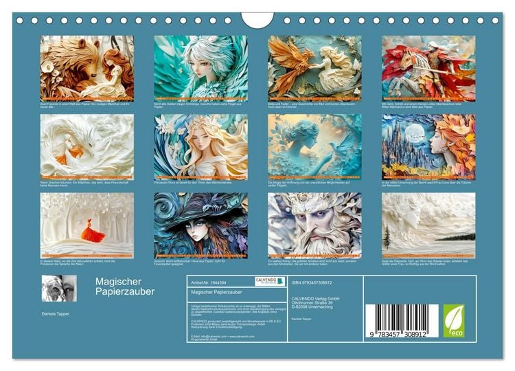 Produktbild: Magischer Papierzauber (Wandkalender 2026 DIN A4 quer), CALVENDO Monatskalender