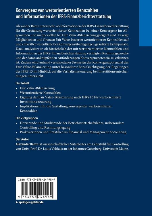 Produktbild: Konvergenz von wertorientierten Kennzahlen und Informationen der IFRS-Finanzberichterstattung