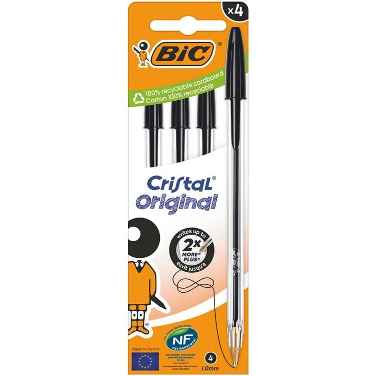Produktbild: BIC Kugelschreiber Cristal Original 0.4mm schwarz, 4er Set