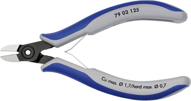 Produktbild: Knipex 79 02 125 Elektronik- u. Feinmechanik Seitenschneider mit Facette 125mm
