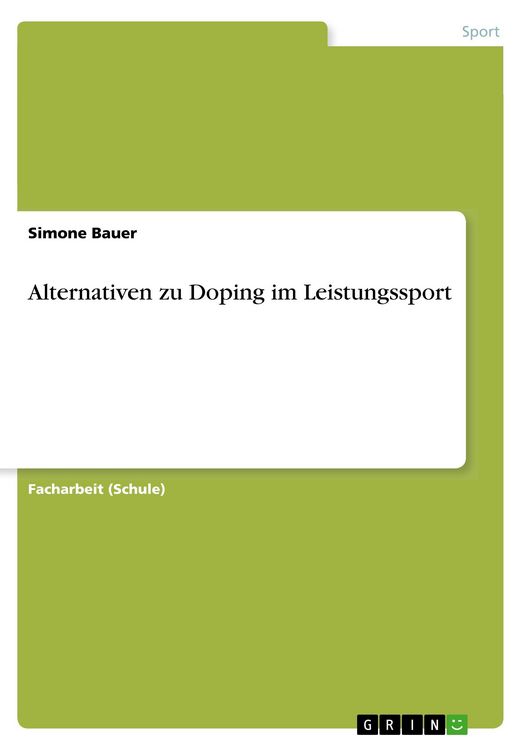 Produktbild: Alternativen zu Doping im Leistungssport
