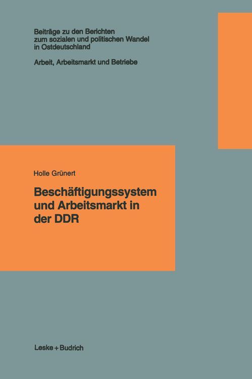 Produktbild: Besch&auml;ftigungssystem und Arbeitsmarkt in der DDR