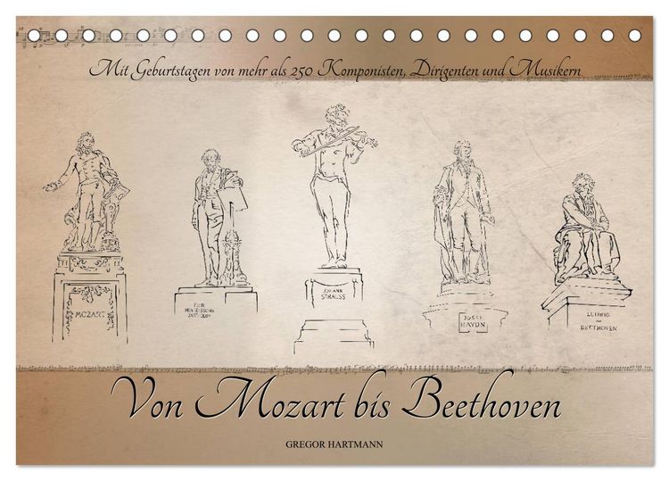 Produktbild: Von Mozart bis Beethoven (Tischkalender 2026 DIN A5 quer), CALVENDO Monatskalender