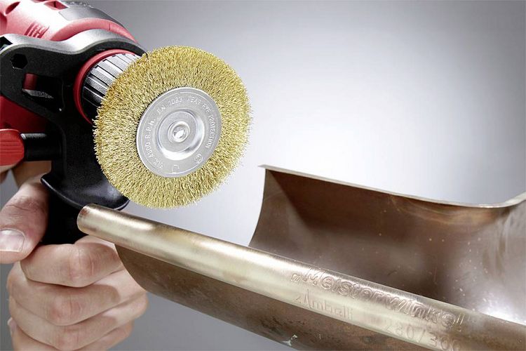 Produktbild: Kwb Scheibenb&uuml;rste, gewellter Messingdraht, &oslash; 75mm 609313 1St.
