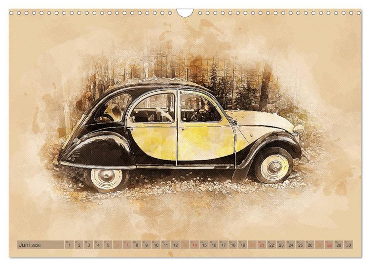 Produktbild: Die Ente, Deux Chevaux, 2CV (Wandkalender 2026 DIN A3 quer), CALVENDO Monatskalender