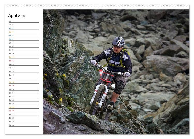 Produktbild: Mountainbike Freeride Momente (hochwertiger Premium Wandkalender 2026 DIN A2 quer), Kunstdruck in Hochglanz