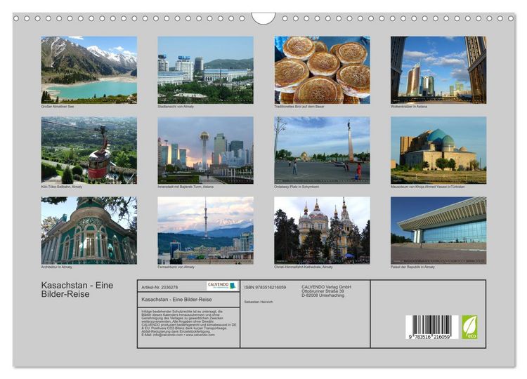 Produktbild: Kasachstan - Eine Bilder-Reise (Wandkalender 2026 DIN A3 quer), CALVENDO Monatskalender