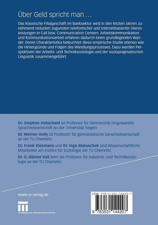 Produktbild: &Uuml;ber Geld spricht man ...