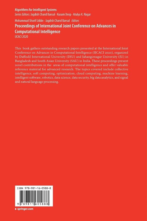 Produktbild: Proceedings of International Joint Conference on Advances in Computational Intelligence