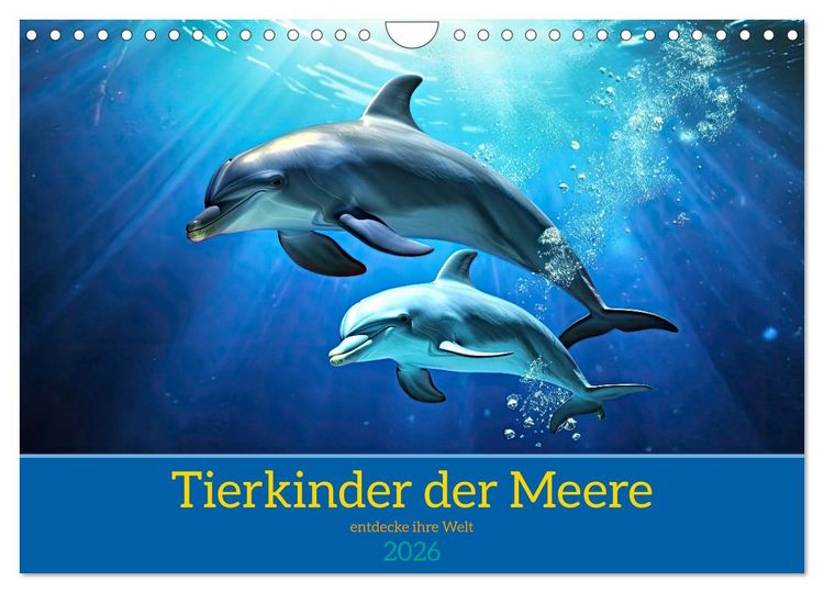 Produktbild: Tierkinder der Meere - entdecke ihre Welt (Wandkalender 2026 DIN A4 quer), CALVENDO Monatskalender