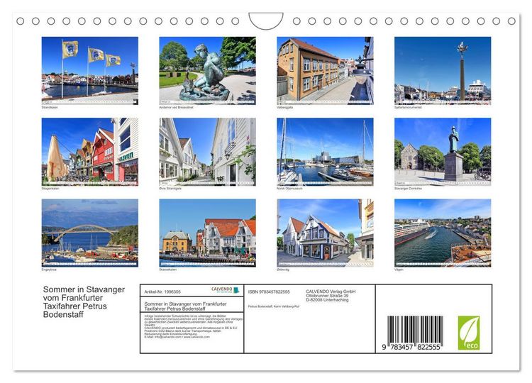 Produktbild: Sommer in Stavanger vom Frankfurter Taxifahrer Petrus Bodenstaff (Wandkalender 2026 DIN A4 quer), CALVENDO Monatskalender