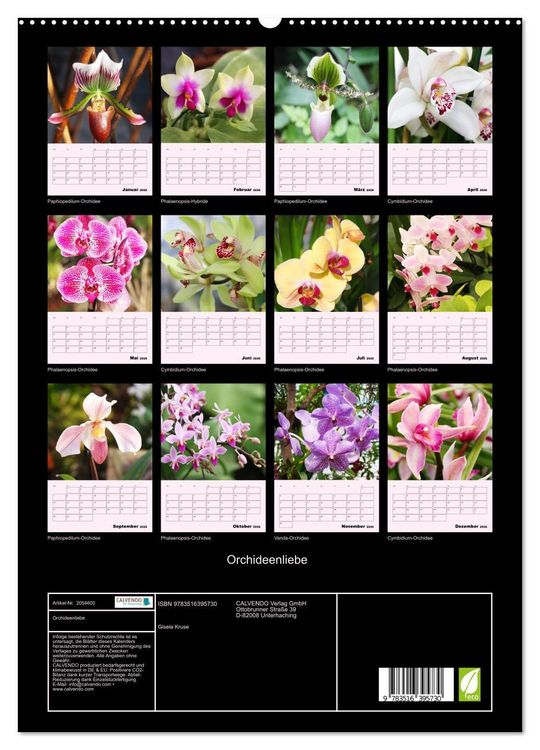 Produktbild: Orchideenliebe (hochwertiger Premium Wandkalender 2026 DIN A2 hoch), Kunstdruck in Hochglanz
