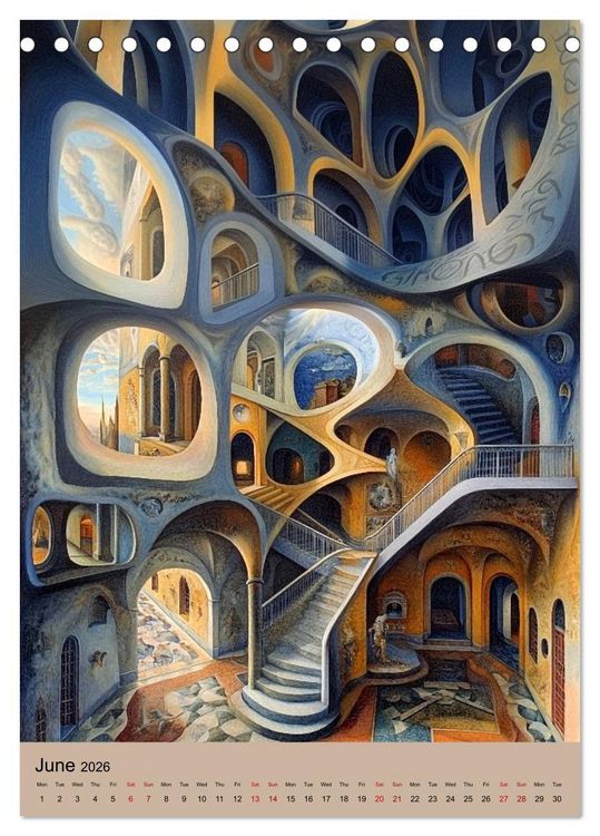 Produktbild: Dali meets Technology (Desk Calendar 2026 DIN A5 portrait), CALVENDO 12 Month DeskCalendar