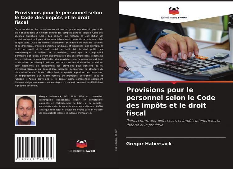 Produktbild: Provisions pour le personnel selon le Code des imp&ocirc;ts et le droit fiscal