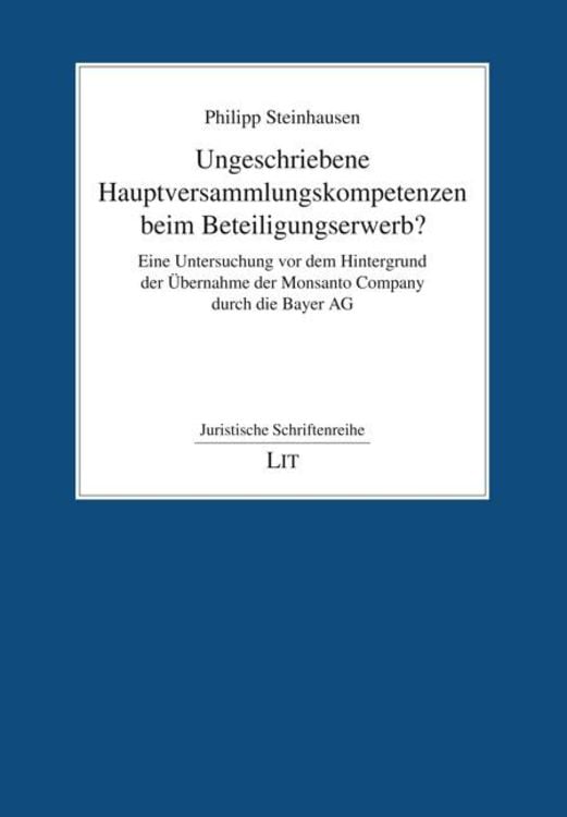 Produktbild: Steinhausen, P: Ungeschriebene Hauptversammlungskompetenzen