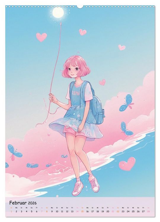 Produktbild: Tr&auml;ume eines jungen Herzens &ndash; Eine Manga-Reise zur Selbstfindung (hochwertiger Premium Wandkalender 2026 DIN A2 hoch), Kunstdruck in Hochglanz
