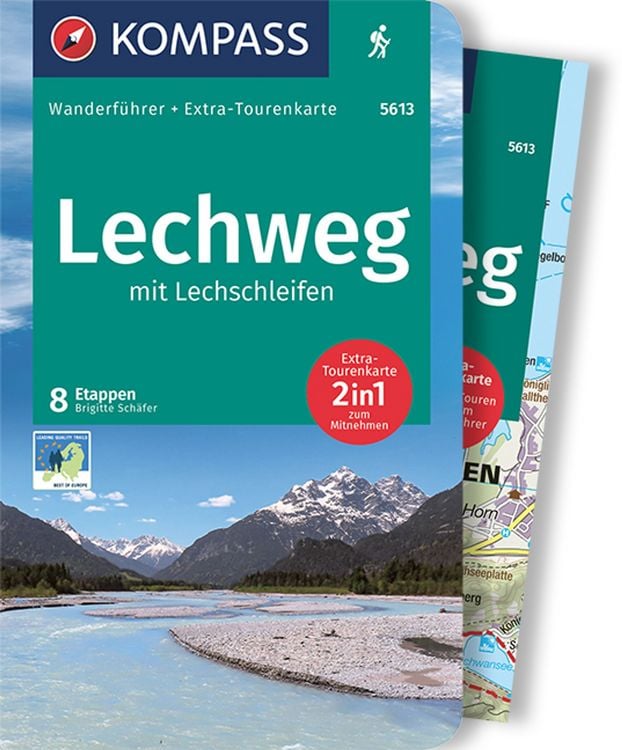 Produktbild: KOMPASS Wanderf&uuml;hrer Lechweg mit Lechschleifen, 16 Touren und Etappen