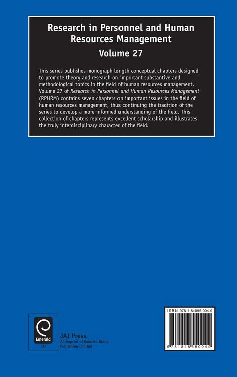 Produktbild: Research in Personnel and Human Resources Management