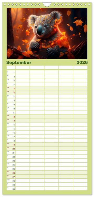 Produktbild: Familienplaner 2026 - Die Koalas sind los! Ein Jahr voller B&auml;renspa&szlig; mit 5 Spalten (Wandkalender, 21 x 45 cm) CALVENDO