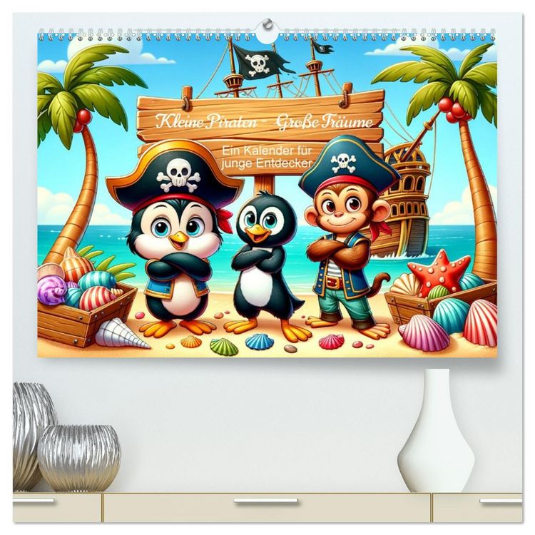 Produktbild: Kleine Piraten, Gro&szlig;e Tr&auml;ume" - Ein Kalender f&uuml;r junge Entdecker (hochwertiger Premium Wandkalender 2026 DIN A2 quer), Kunstdruck in Hochglanz