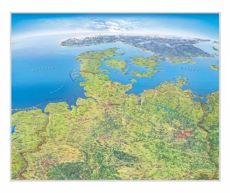 Produktbild: Panoramakarte Norddeutschland