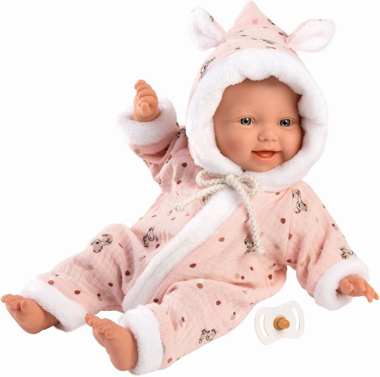 Produktbild: Babypuppe mit Overall rosa 32cm