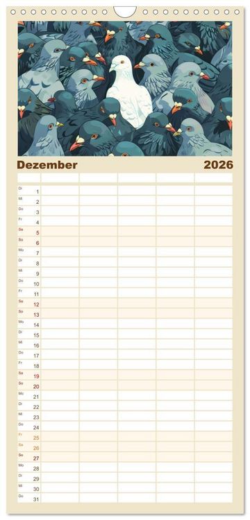 Produktbild: Familienplaner 2026 - Hervorstechen ist Trumpf mit 5 Spalten (Wandkalender, 21 x 45 cm) CALVENDO