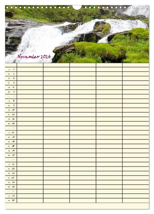 Produktbild: Familienplaner Norwegen (Wandkalender 2026 DIN A3 hoch), CALVENDO Monatskalender
