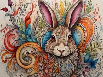 Produktbild: CALVENDO Puzzle Hase, zentangle, farbenfroh, bunt, Tier, Haustier, Fantasie, Kinderzimmer, Kinder, Deko, | 1000 Teile Lege-Gr&ouml;&szlig;e 64x48cm Foto-Puzzle f