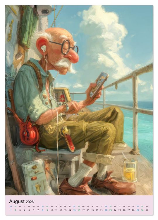 Produktbild: Rentner im Cartoon-Stil - Lebensfreude im Ruhestand (Wandkalender 2026 DIN A4 hoch), CALVENDO Monatskalender