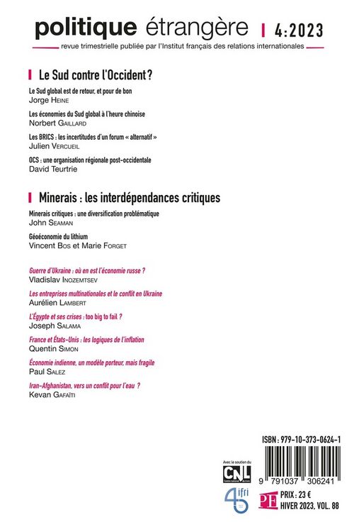Produktbild: Politique etrangere no4 2023 su