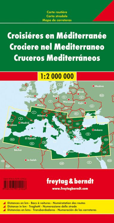 Produktbild: freytag & berndt Stra&szlig;enkarte Mittelmeerl&auml;nder Kreuzfahrten 1:2 Mio.