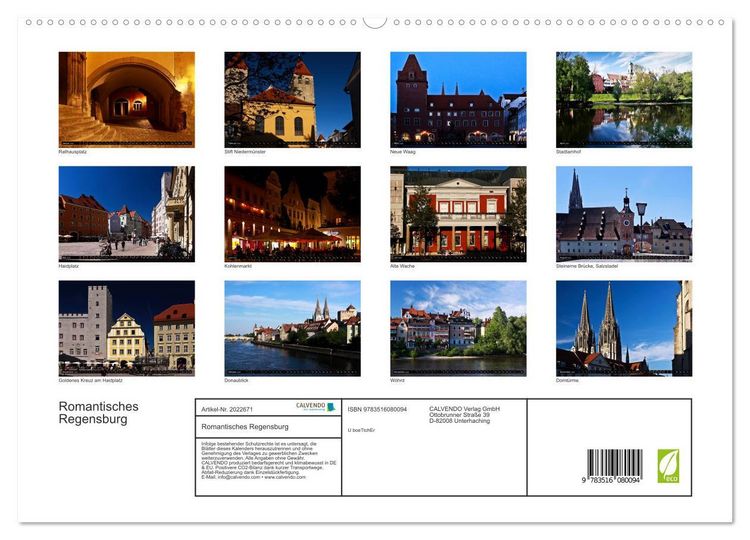 Produktbild: Romantisches Regensburg (hochwertiger Premium Wandkalender 2026 DIN A2 quer), Kunstdruck in Hochglanz