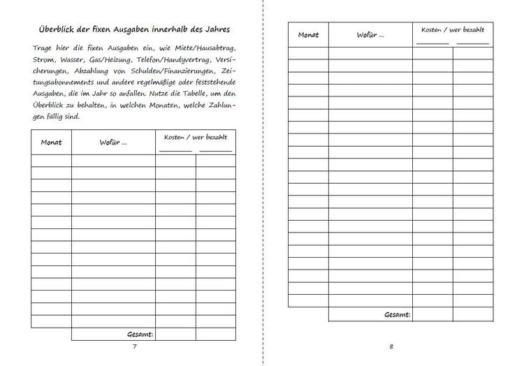 Produktbild: Haushaltsbuch zum Eintragen der Ausgaben
