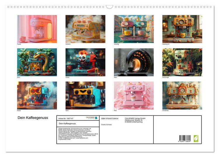 Produktbild: Dein Kaffeegenuss (Wandkalender 2026 DIN A2 quer), CALVENDO Monatskalender