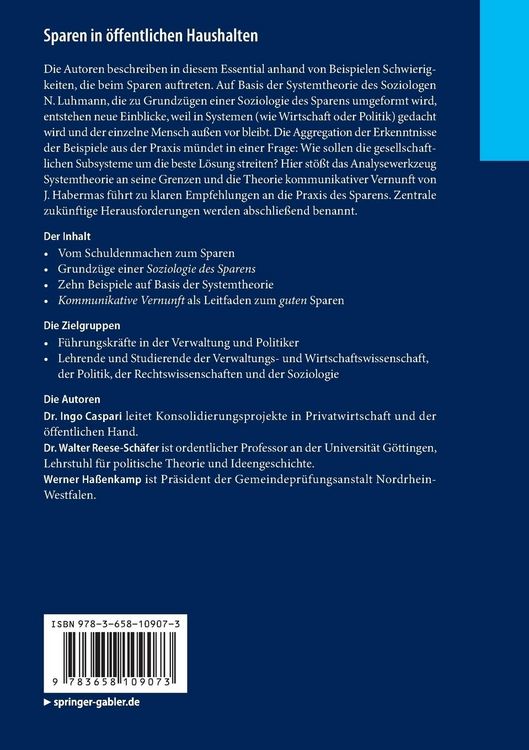 Produktbild: Sparen in &ouml;ffentlichen Haushalten