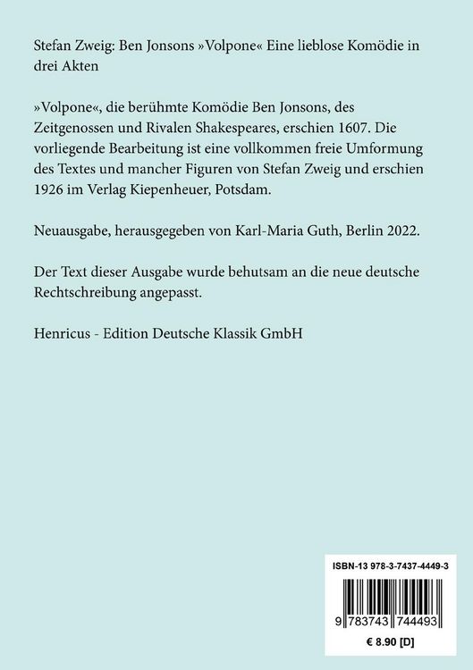 Produktbild: Ben Jonsons 'Volpone'