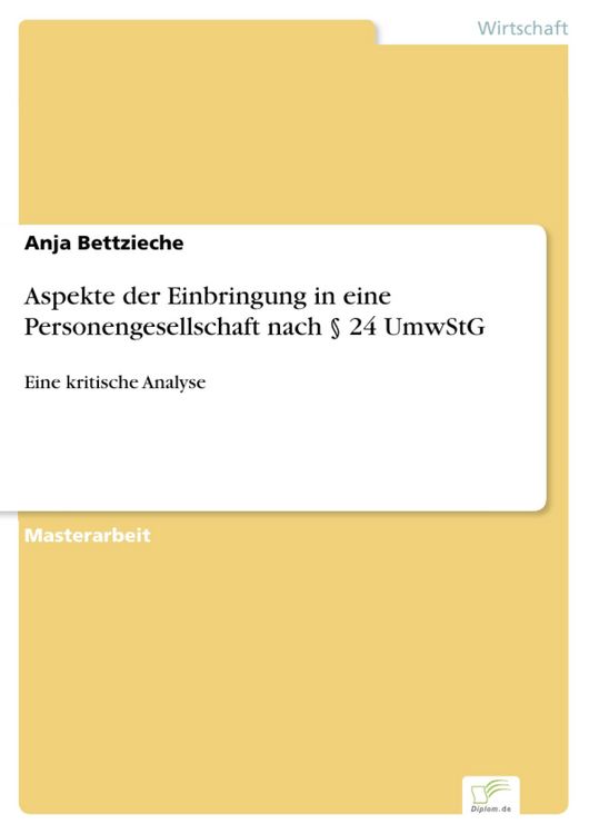 Produktbild: Aspekte der Einbringung in eine Personengesellschaft nach &sect; 24 UmwStG