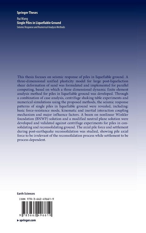 Produktbild: Single Piles in Liquefiable Ground