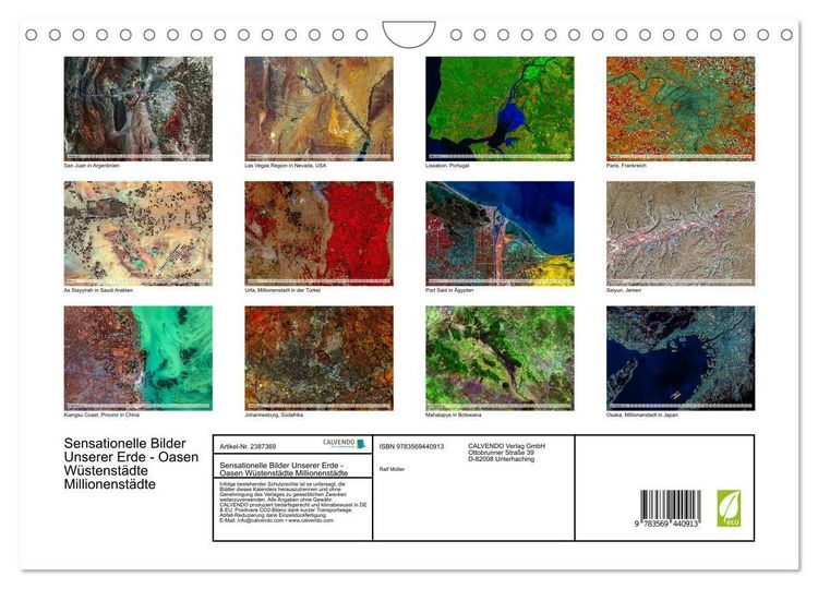 Produktbild: Sensationelle Bilder Unserer Erde - Oasen W&uuml;stenst&auml;dte Millionenst&auml;dte (Wandkalender 2027 DIN A4 quer), CALVENDO Monatskalender