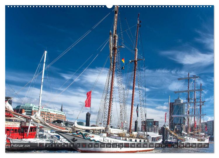 Produktbild: Hamburg - Ahoi zur gro&szlig;en Hafenrundfahrt (Wandkalender 2026 DIN A2 quer), CALVENDO Monatskalender